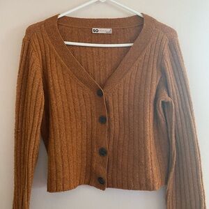 SO Women's Brown Ribbed Sweater